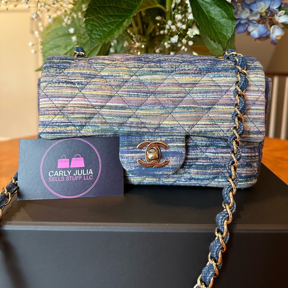 CHANEL Mini Multicolor Denim Flap